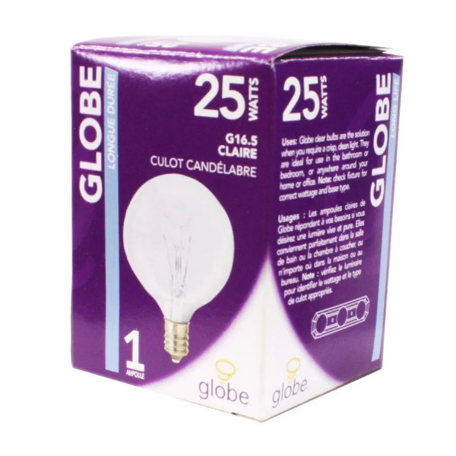 Ampoule 25 W – G16.5 – Transparent – E12