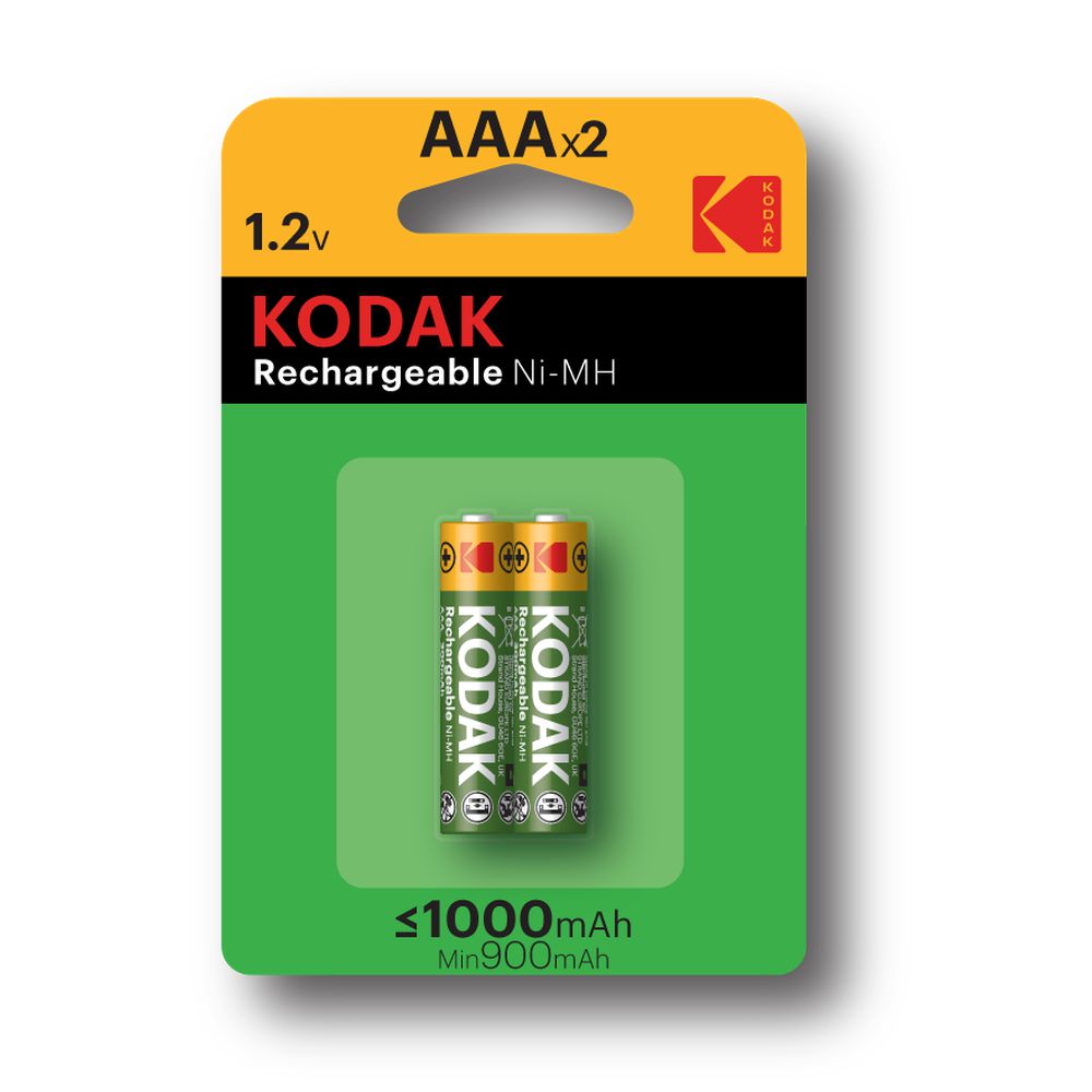 AAA Ni-MH rechargeable batteries 1000 mAh 2/pkg 