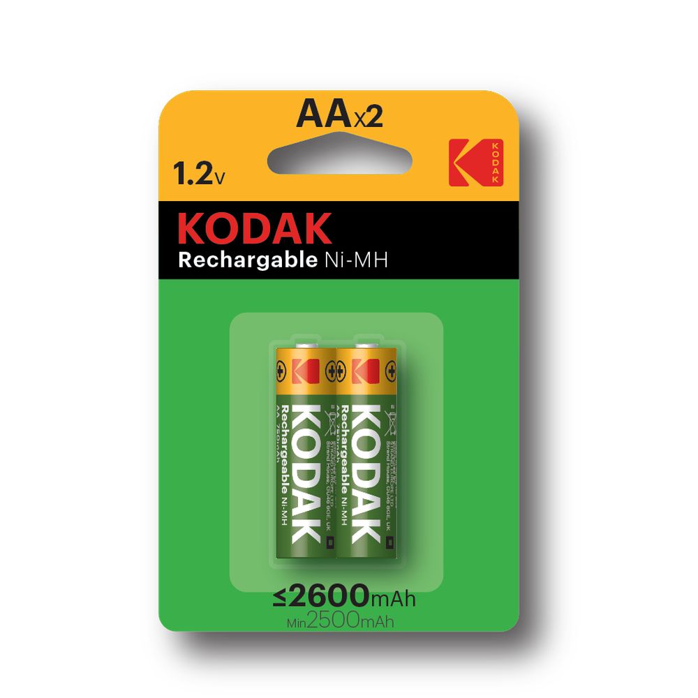 AA Ni-MH 2600mAh Rechargeable Batteries 2/pk 