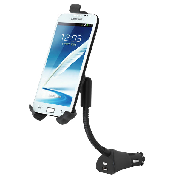 Support de téléphone portable pour voiture monté sur prise allume cigarette avec port USB