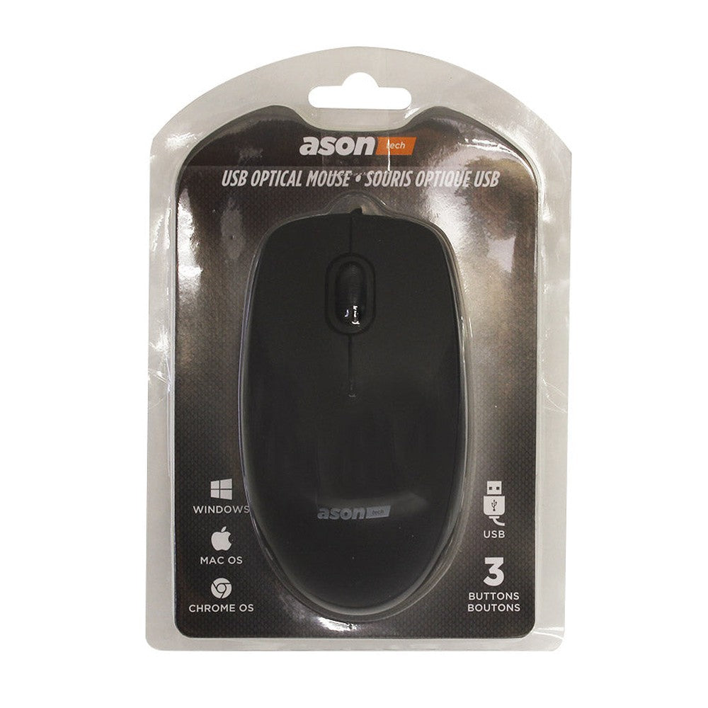 Souris optique à 3 boutons avec fil - USB - 1000 DPI