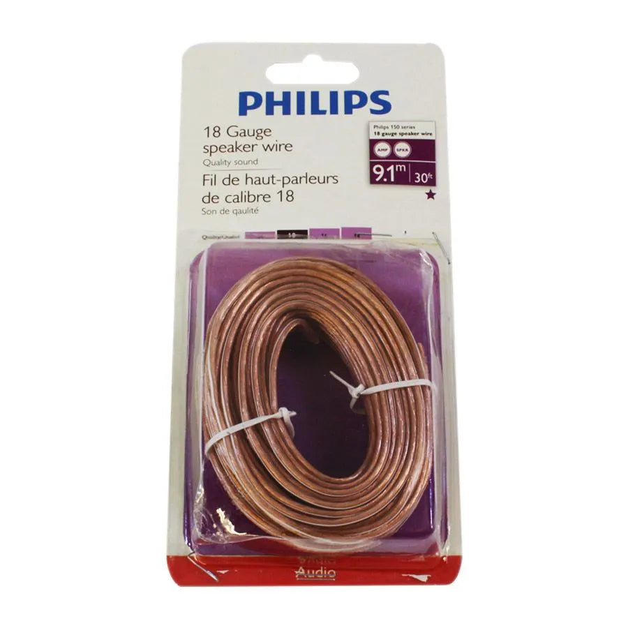 Fil à haut-parleur 2c/18 AWG - Claire - 9.1 m