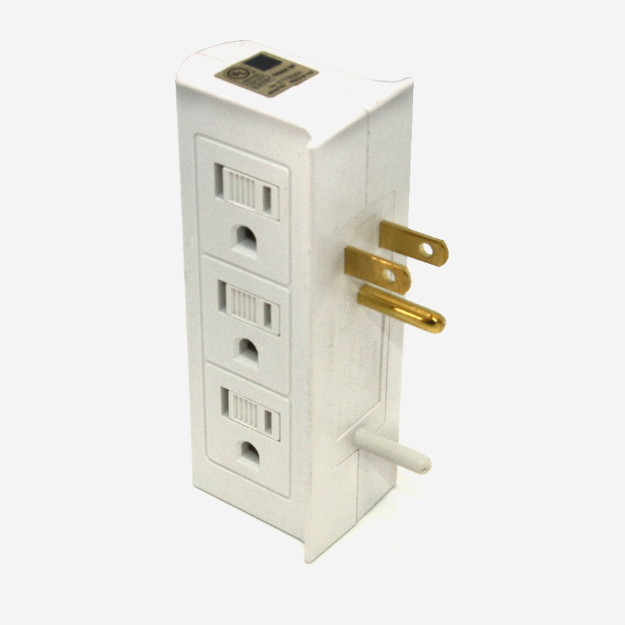 Adaptateur mural enfichable à 6 prises - 15 A - Blanc