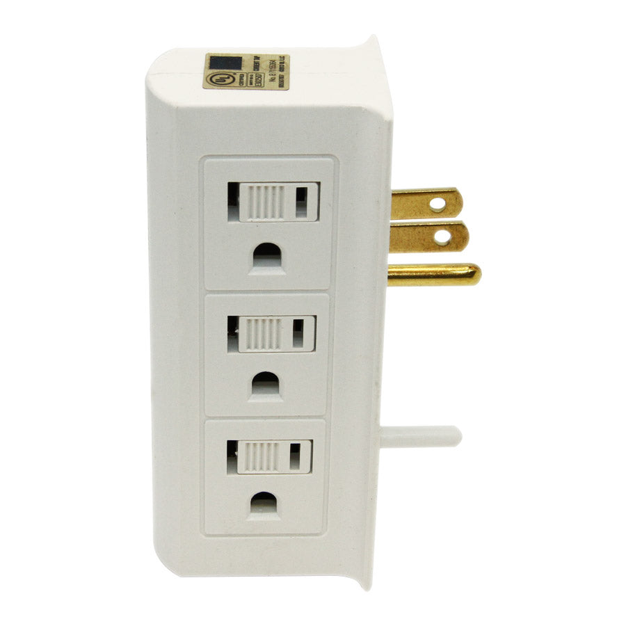 Adaptateur mural enfichable à 6 prises - 15 A - Blanc