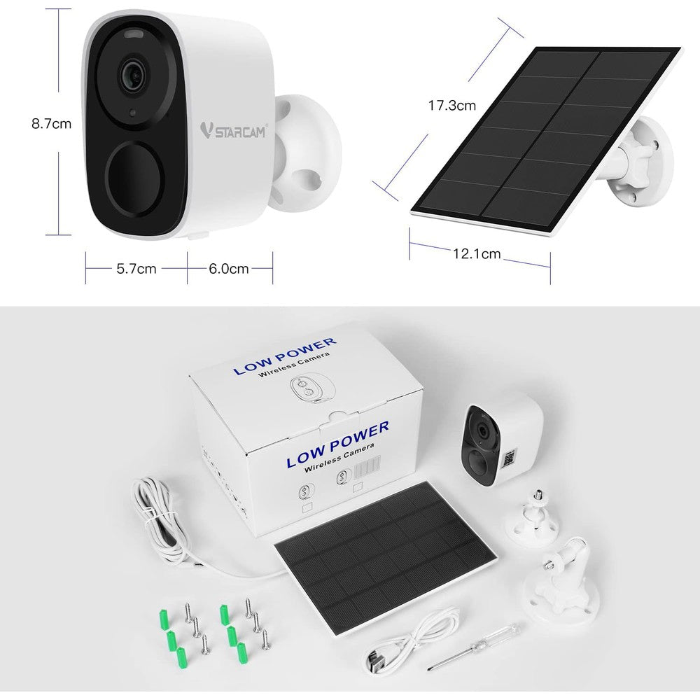 Caméra intelligente IP HD 1080P VStarcam CB54-TZ avec panneau solaire