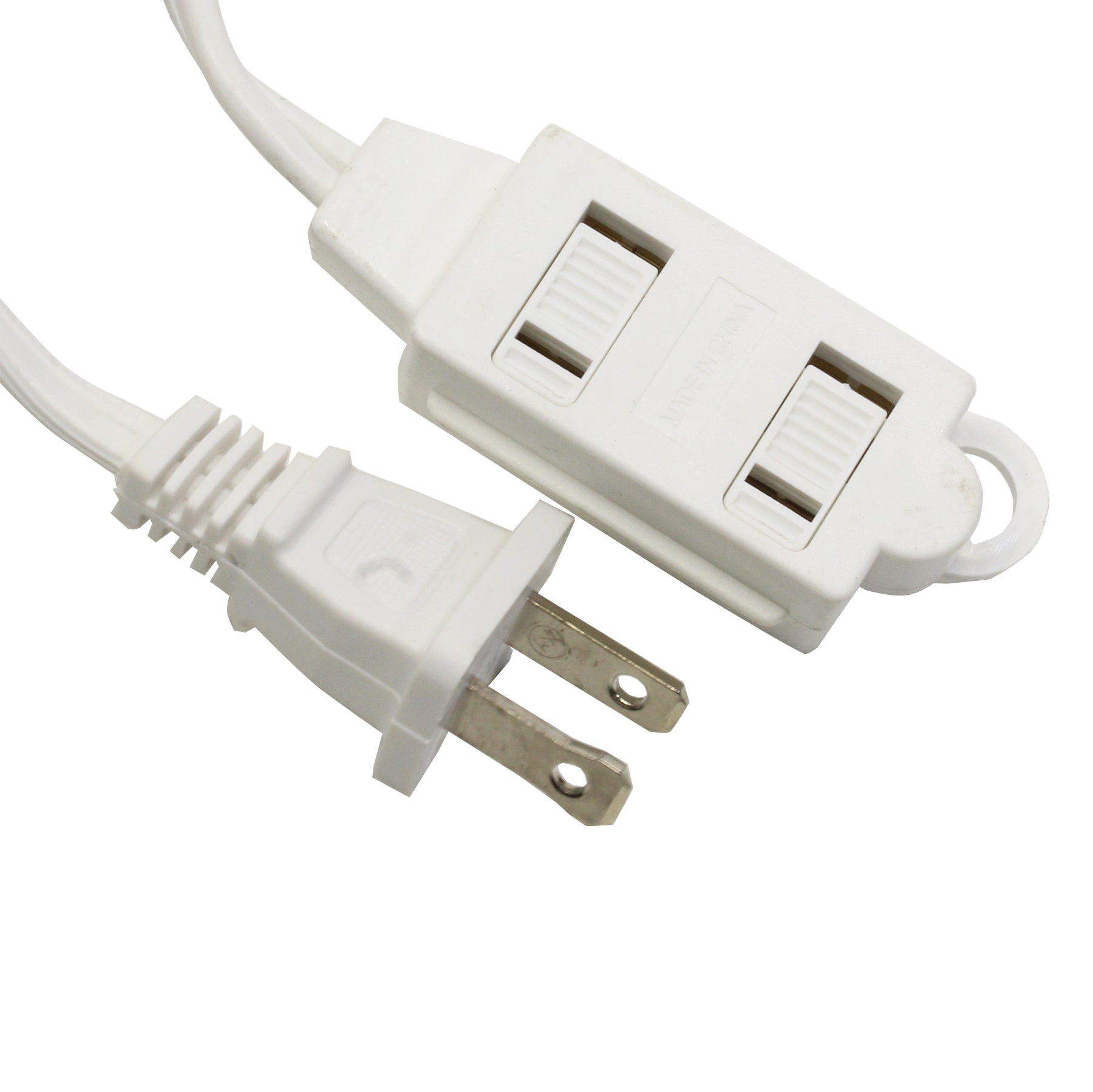 Rallonge électrique à 3 prises avec interrupteur - 2C/16 AWG - Intérieur - 125 V - 13 A - Blanc - 2.7 m