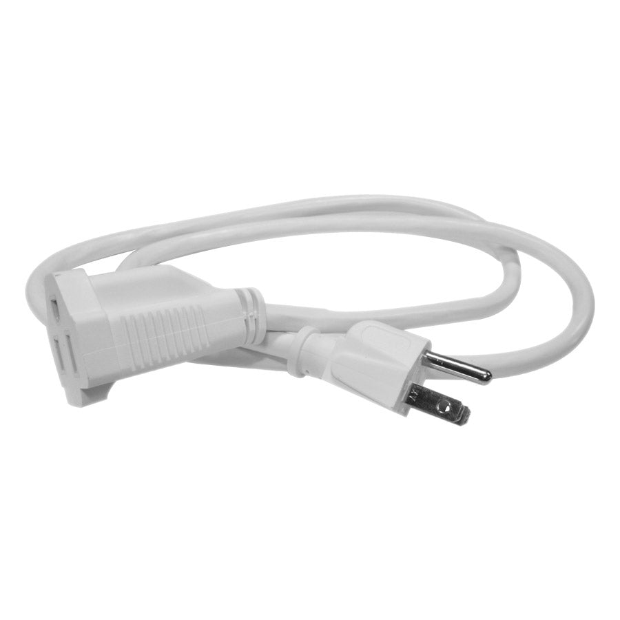 Rallonge électrique robuste - 3C/16 AWG - Intérieur/Extérieur - 125 V - 13 A - Blanc - 1 m