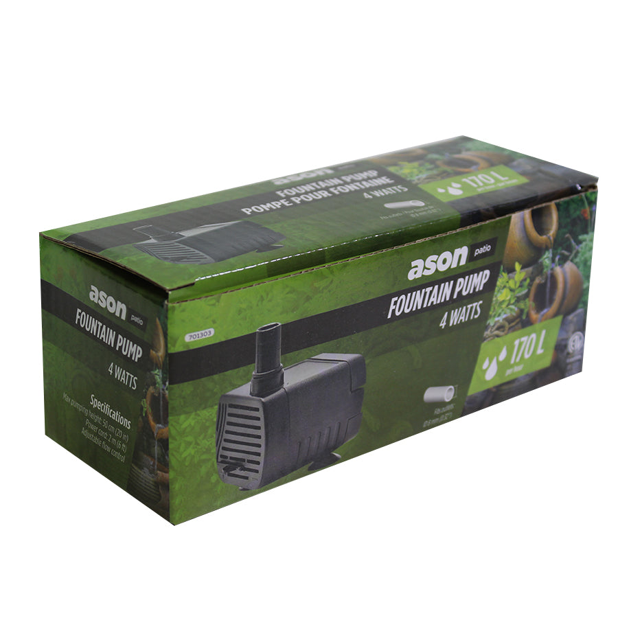 Pompe pour fontaine - 4 W - 170 Litres/heure