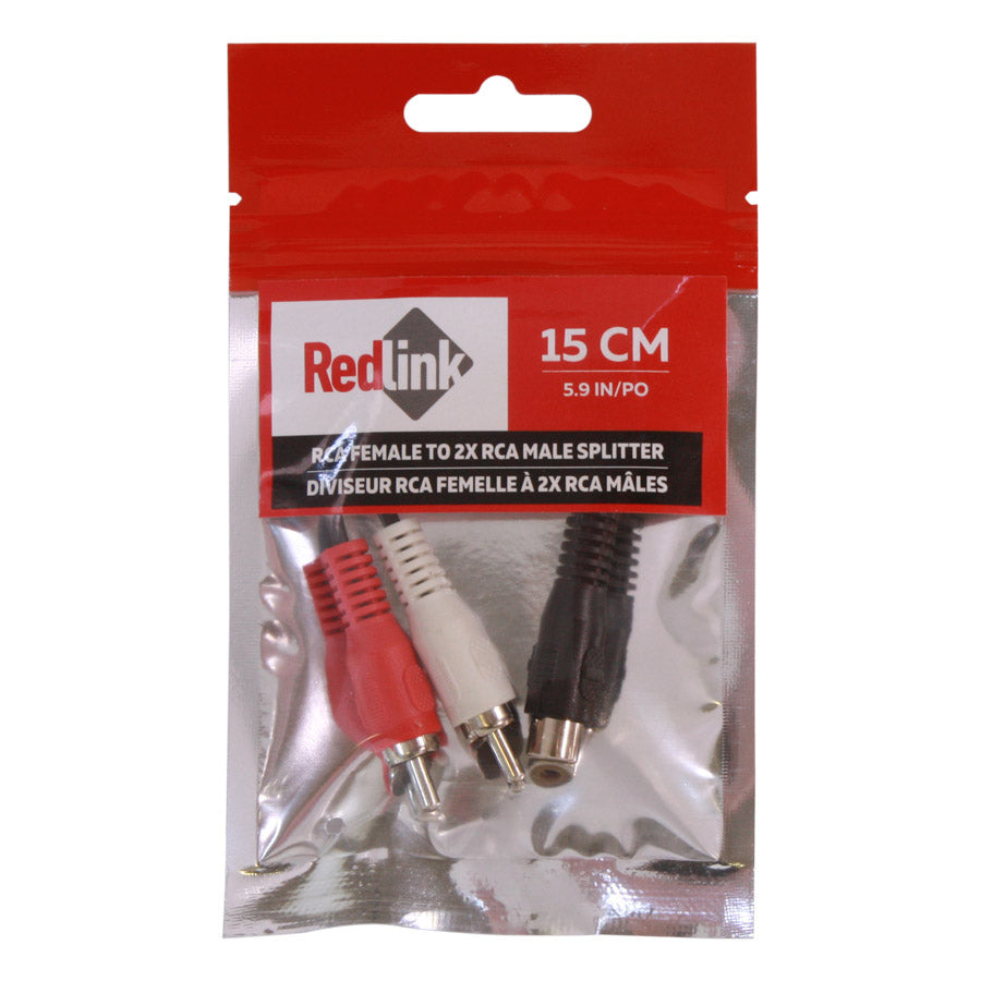 Câble diviseur audio RCA femelle à 2 x RCA mâle - 15 cm