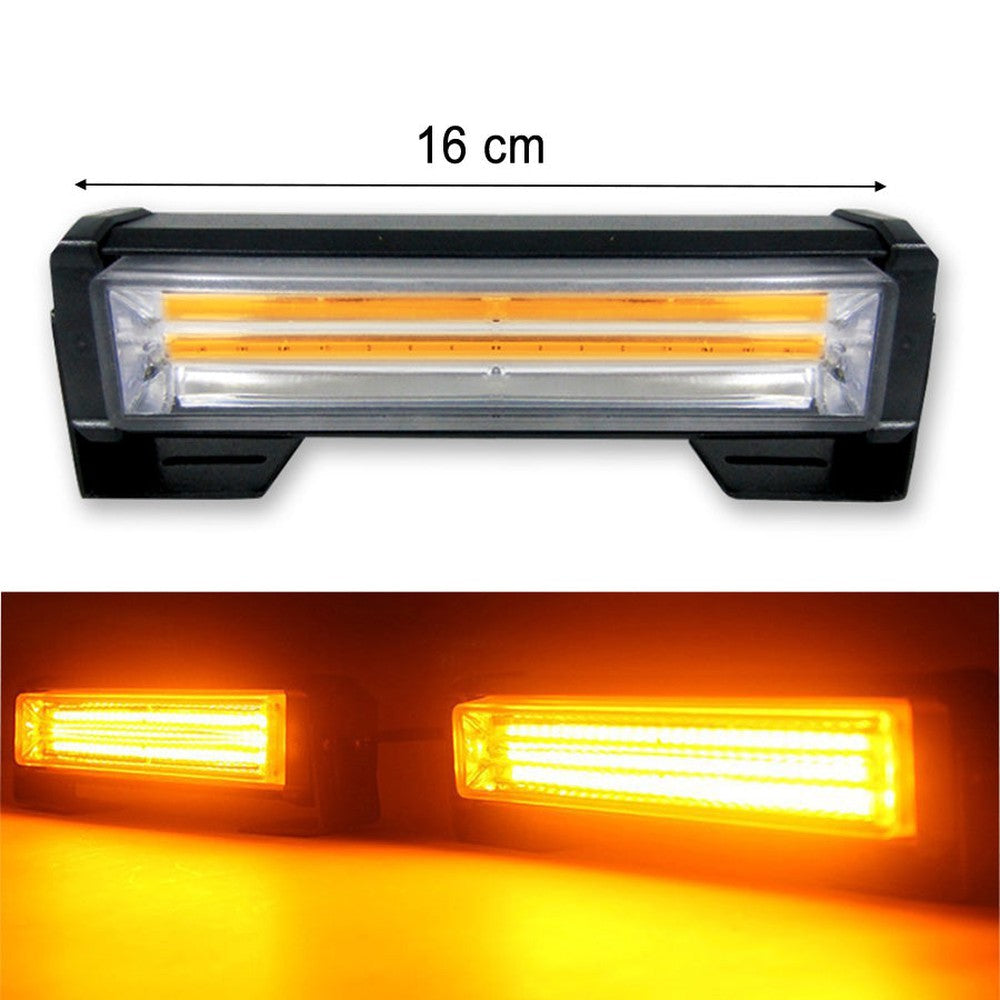 Barre d′éclairage DEL de 16 cm pour véhicule avec 2 modes de clignotements - 20 W - IP65 - Ambre
