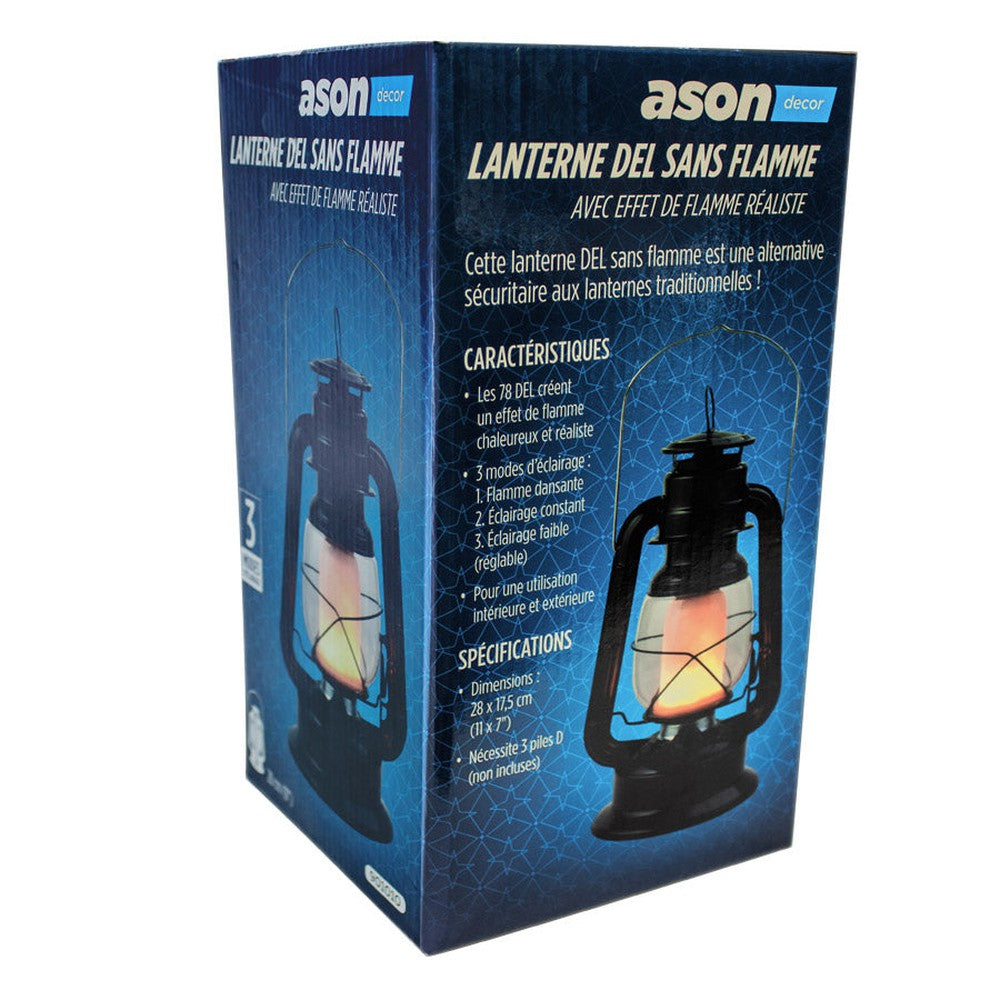Lanterne DEL à effet de flamme - 28cm