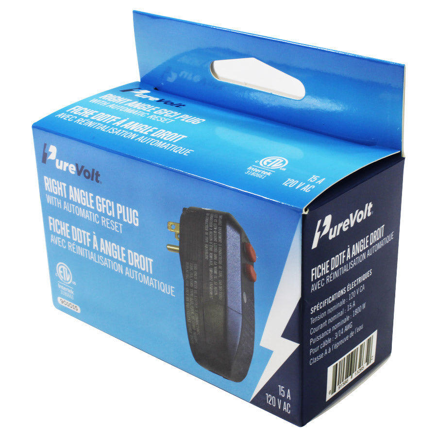 Prise GFCI automatique à angle droit de 15 A et 120V