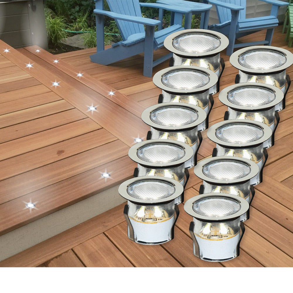 Ensemble de 10 lumières DEL encastrables - IP67 - 0.5 W - 3000 K