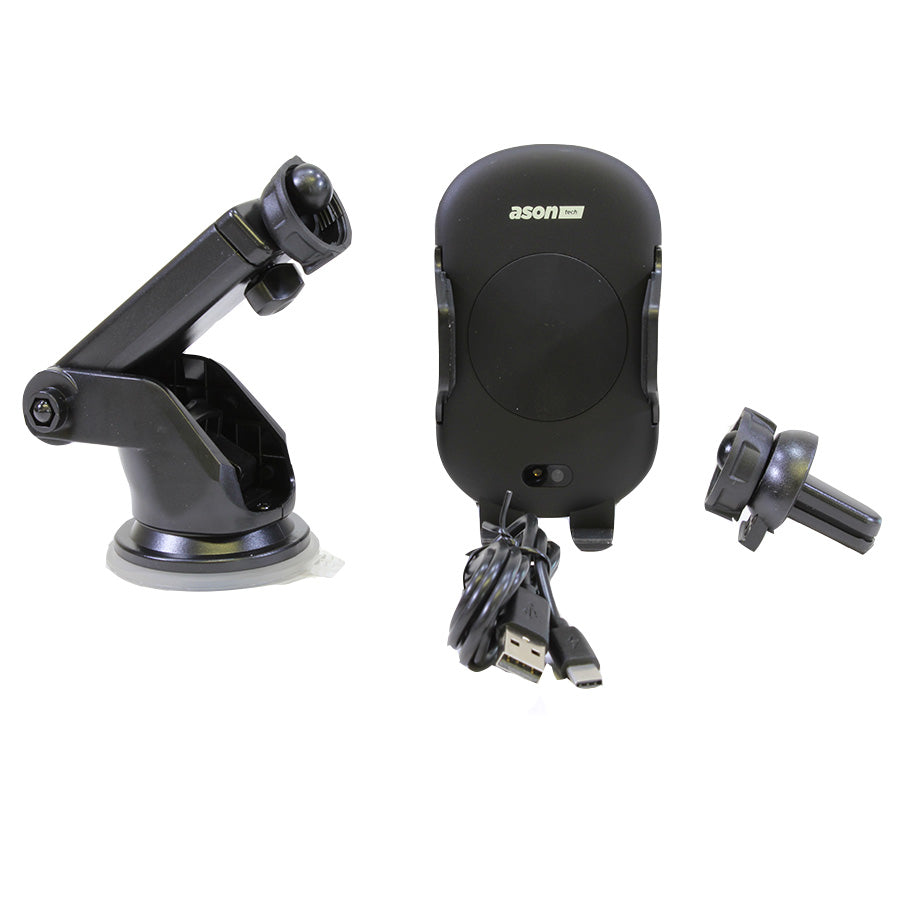 Support de téléphone avec chargeur QI et capteur intelligent pour grille d′aération ou tableau de bord de voiture - 10 W