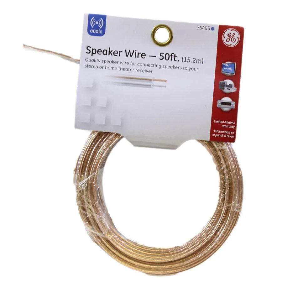 Fil à haut-parleur cuivre 2c/20 AWG - Transparent- 15.2 m