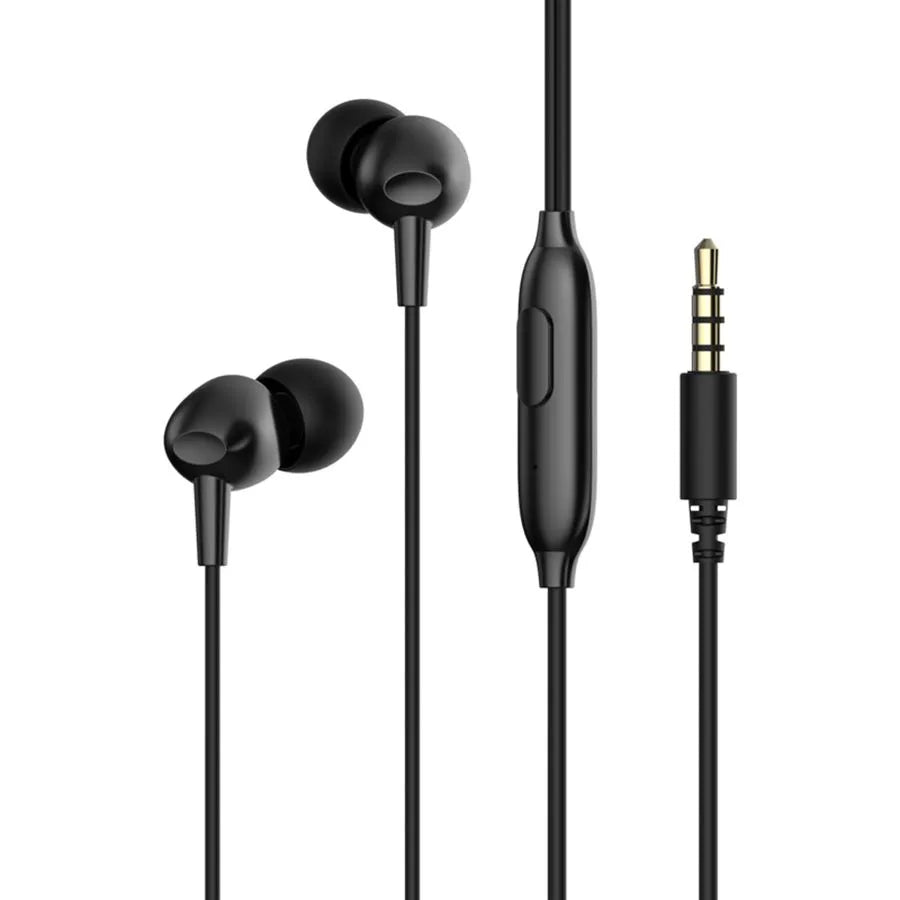 Écouteurs intra-auriculaires avec fil et microphone - 1.2 m - Noir