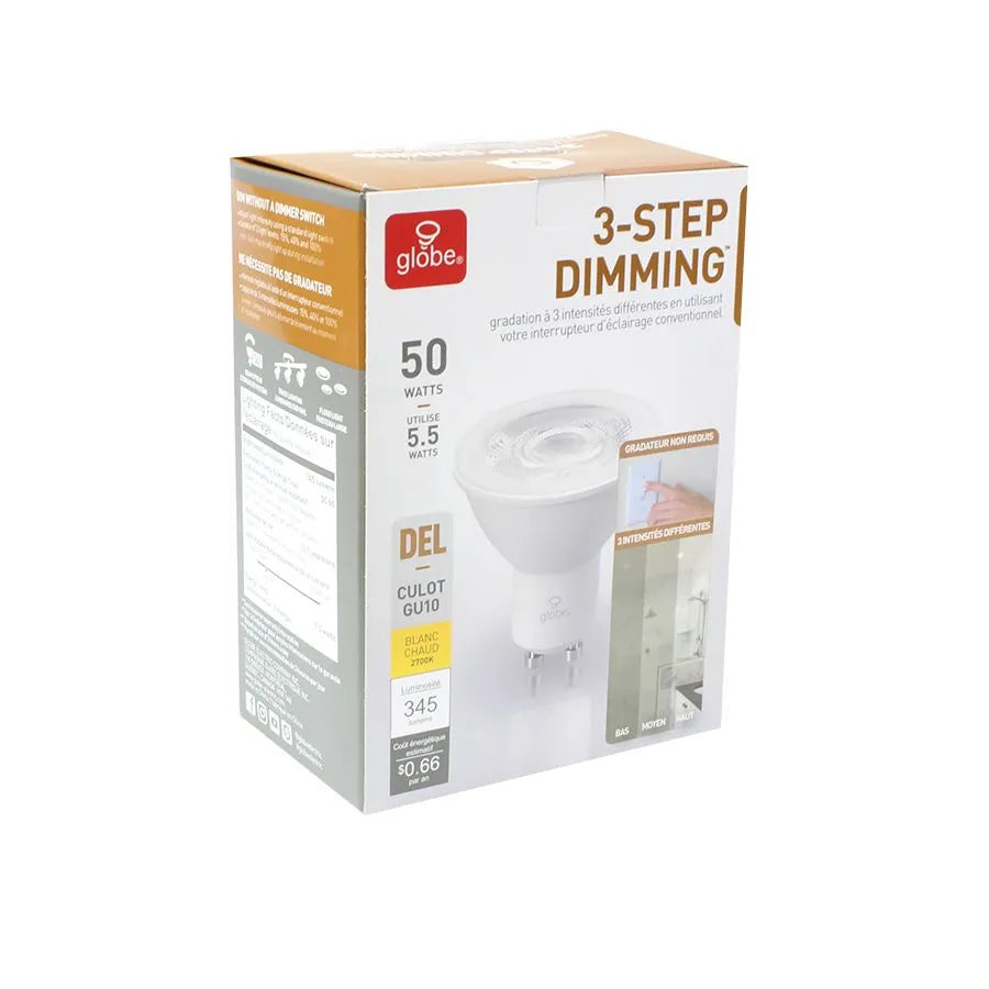 Ampoule DEL MR16 à intensité variable - 120 V - 5.5 W - GU10 - 2700 K
