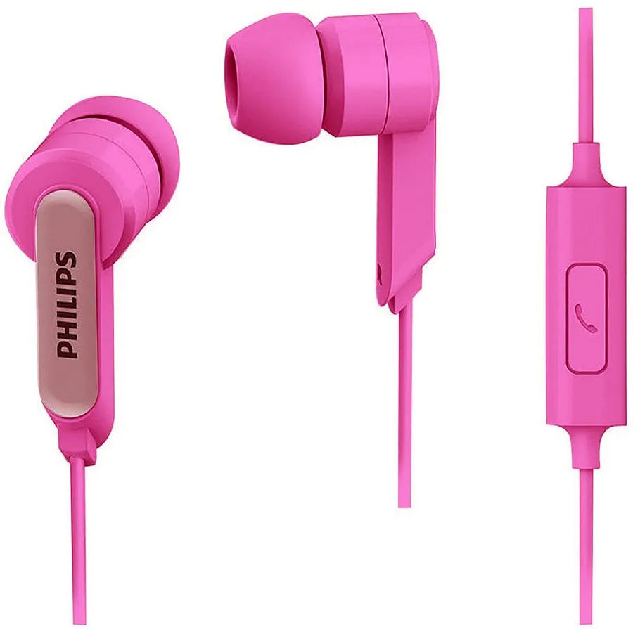 Écouteurs intra-auriculaires avec fil et microphone - 3.5 mm - Rose
