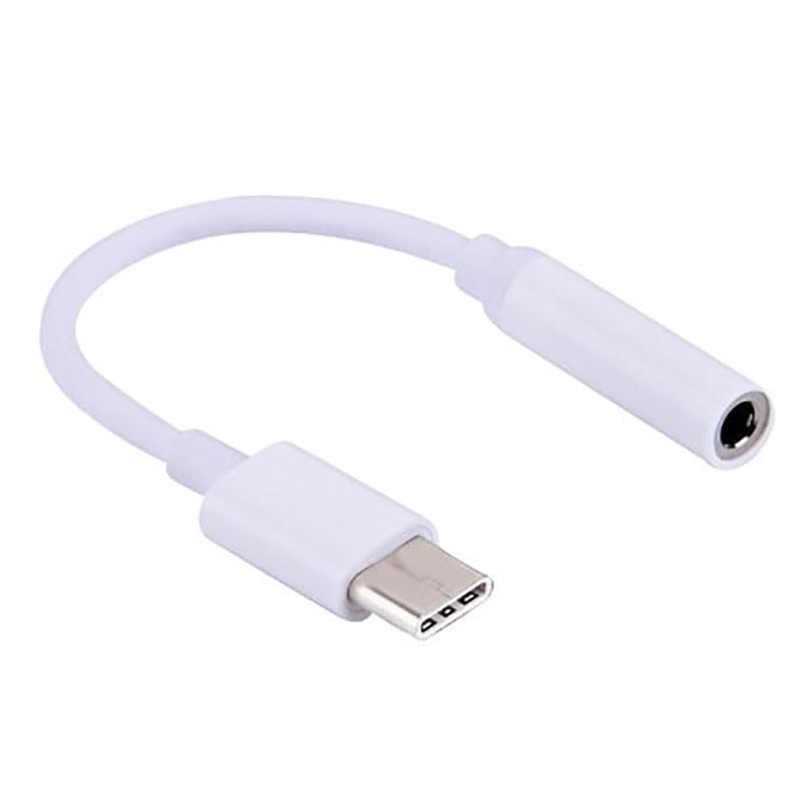 Adaptateur USB-C mâle vers 3.5 mm stéréo femelle - Blanc - 11 cm