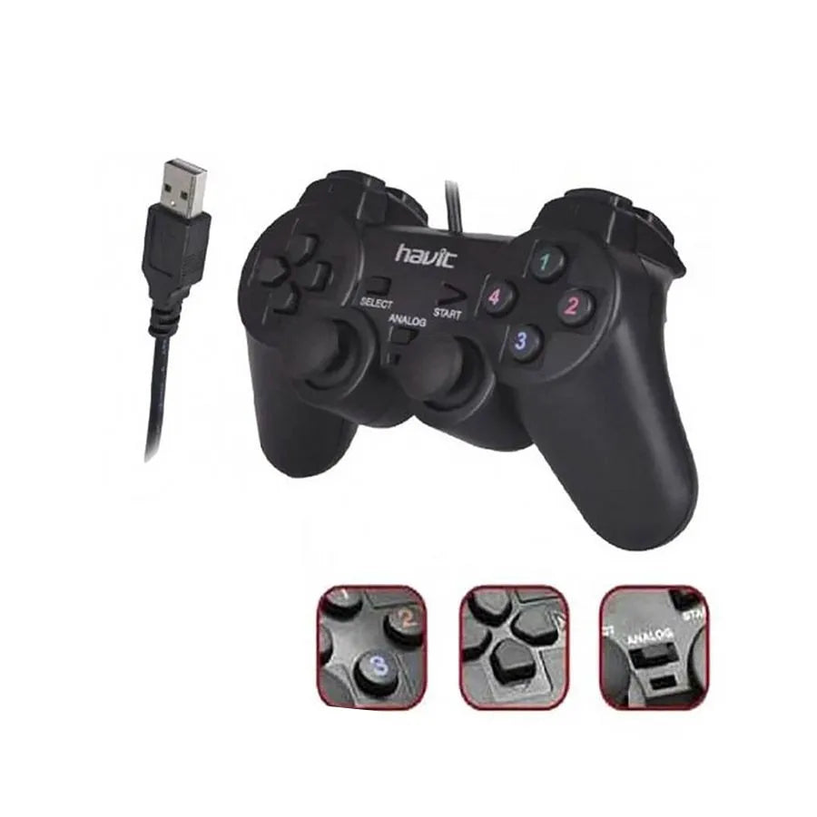 Manette de jeu vibrante pour ordinateur - USB