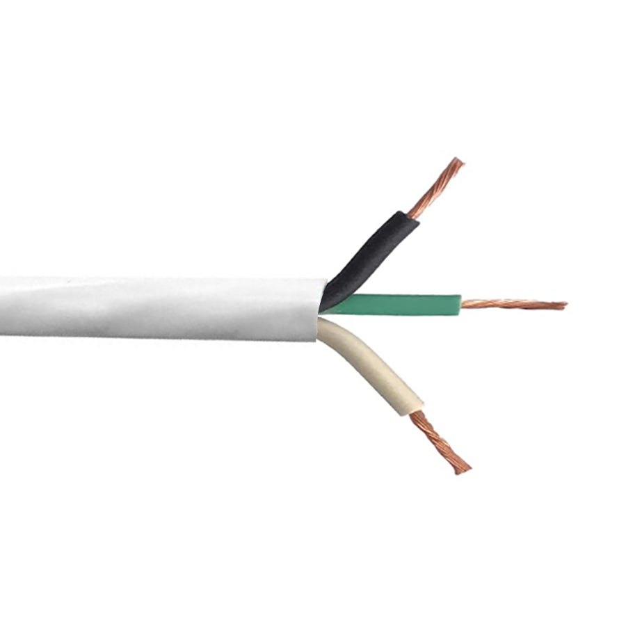 Câble de fils multibrins - 3C/14 AWG - SJT - FT2 - Blanc - 5 m