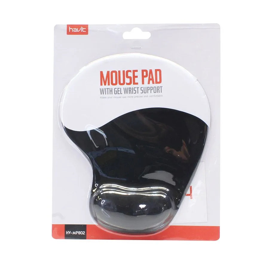 Tapis de souris avec repose-poignet en gel - Noir