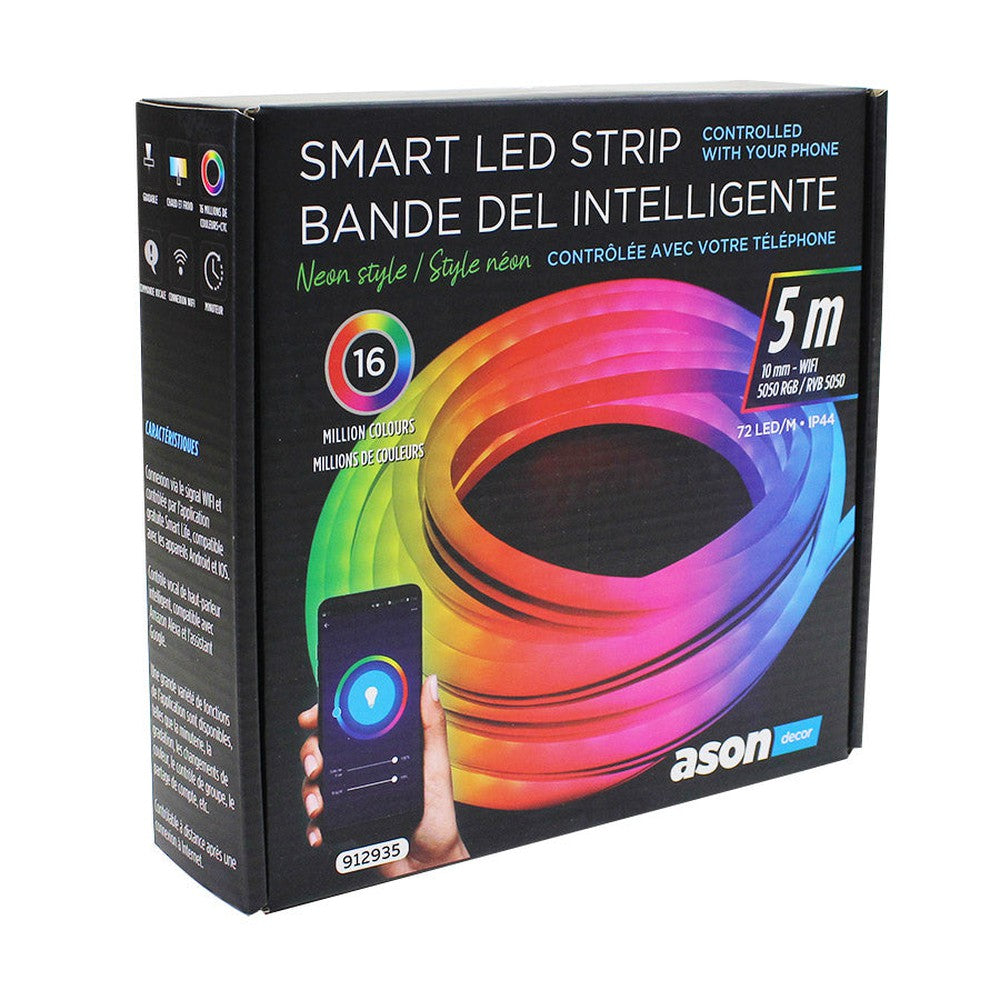 Bande DEL flexible intelligente style Néon - 24 V - 72 DEL/m - IP44 - RVB/TCC - 5 m