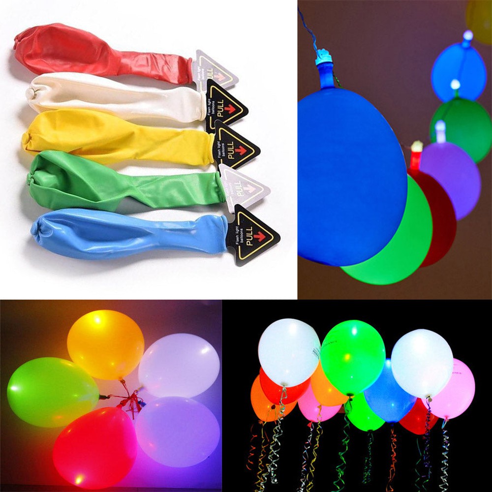Ballons illuminés DEL multicolore - Paquet de 5
