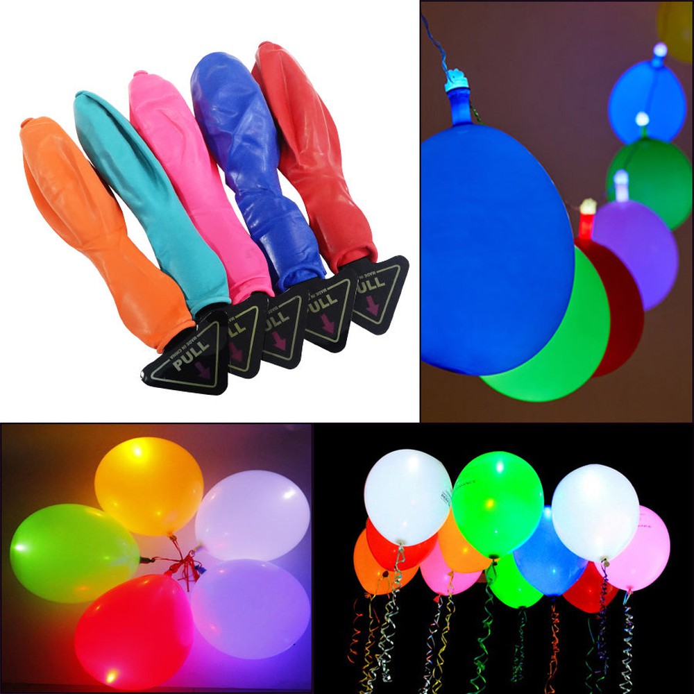 Ballons illuminés DEL multicolore - Paquet de 5