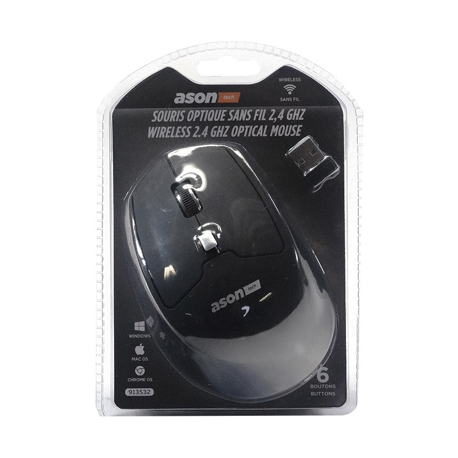 Souris optique à 6 boutons sans fil - 800/1200/1600 DPI