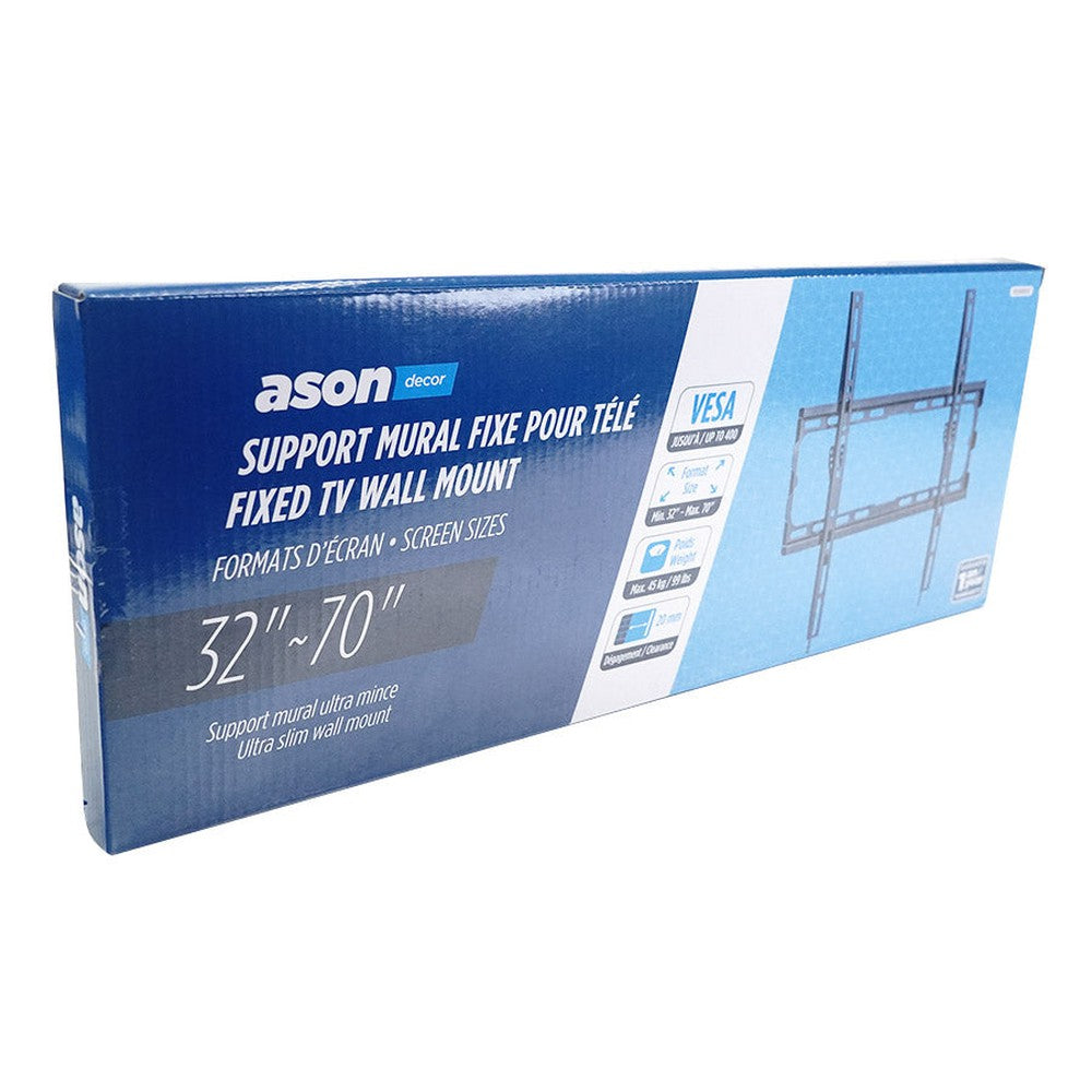 Support mural fixe pour téléviseur à écran plat de 32″ à 70″ - 45 Kg