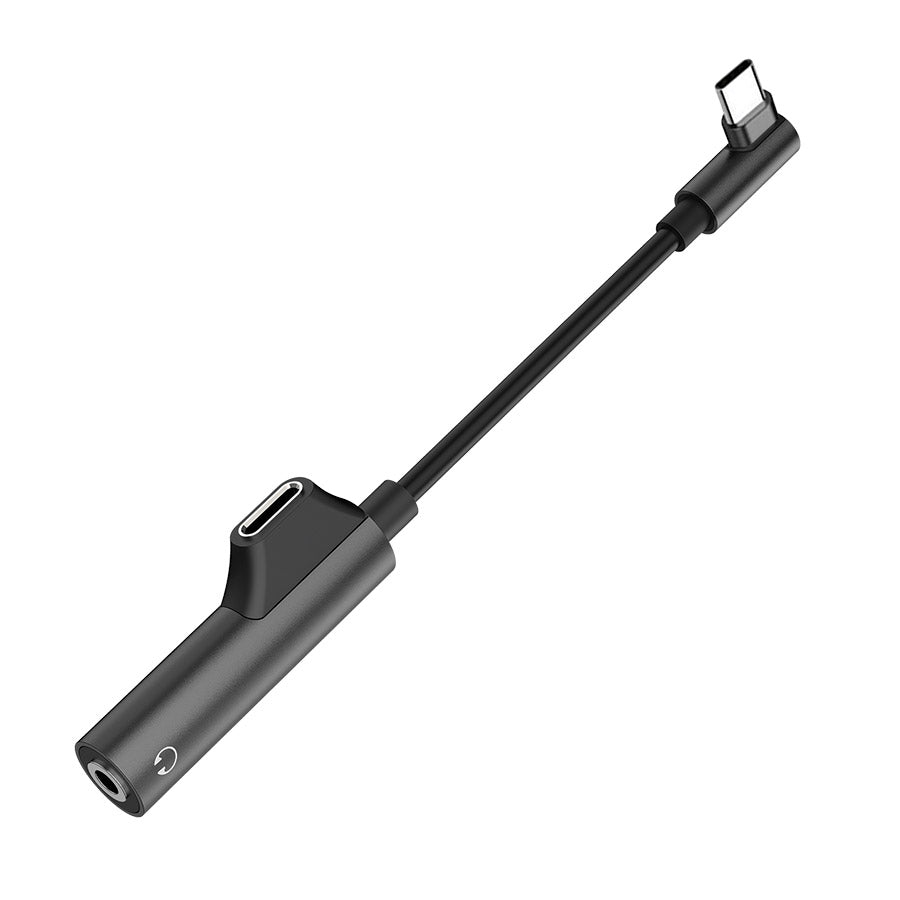 Adaptateur de chargement USB-C avec prise stéréo 3.5 mm - Noir