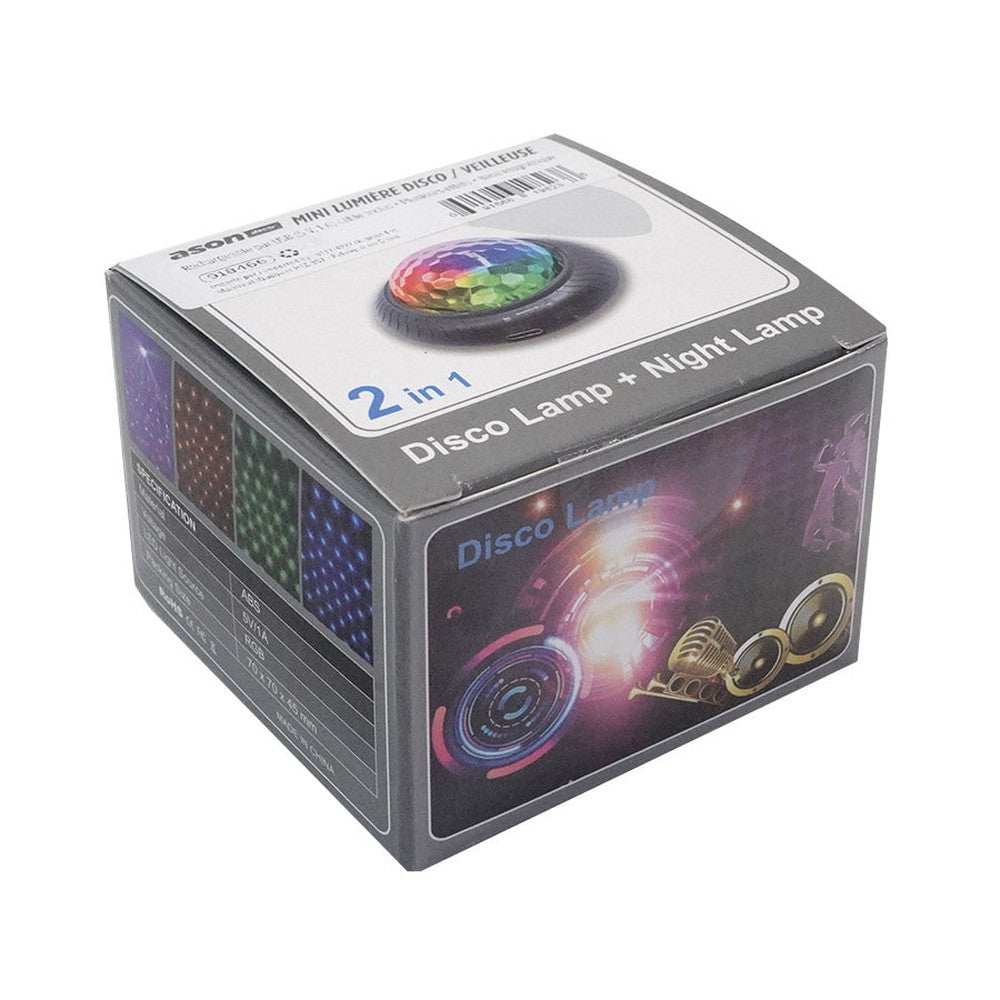 Mini projecteur rechargeable à effets de lumières disco RVB, veilleuse et mode actif sonore
