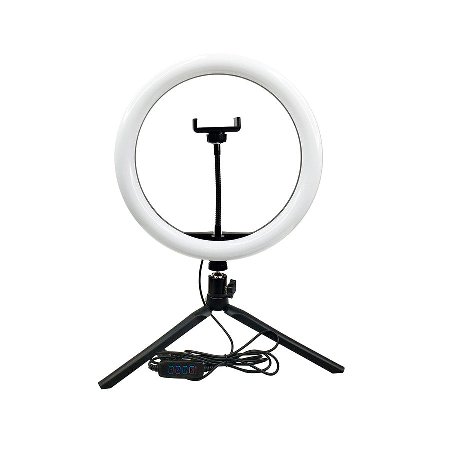 Ensemble pour Vlog de bureau avec anneau lumineux DEL de 10″ - 3 pièces