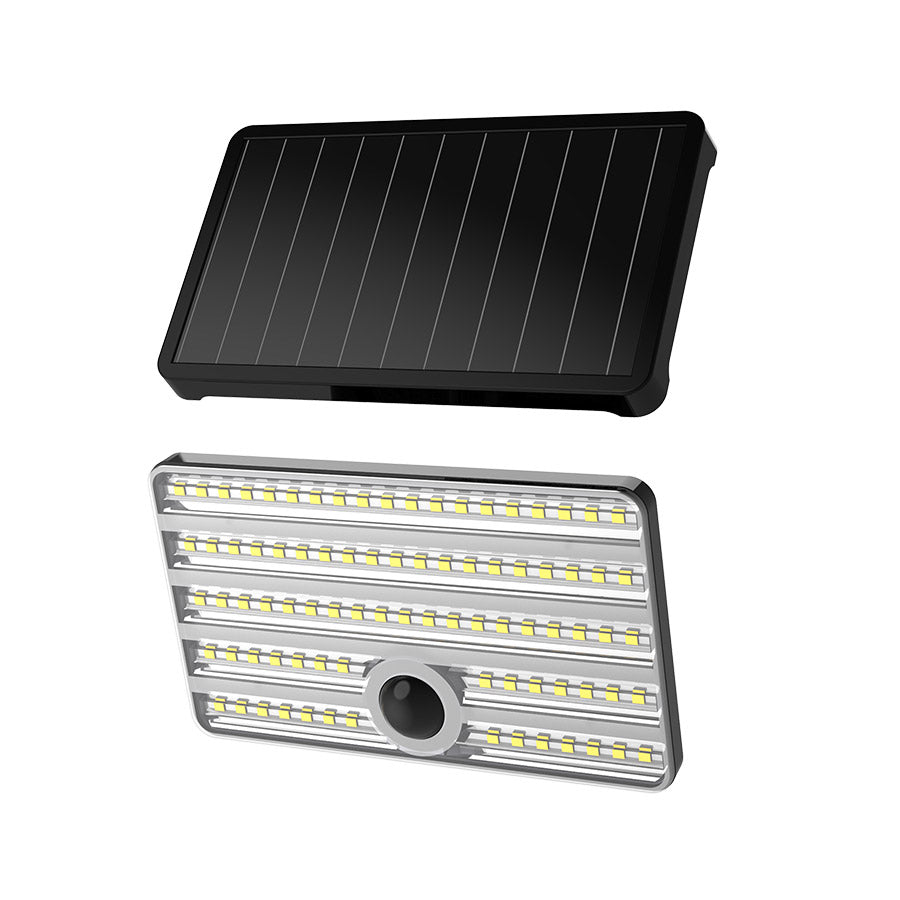 Lumière de sécurité solaire à détecteur de mouvement pour extérieur - Tête simple - 17.6 W - 6000 K - Noir