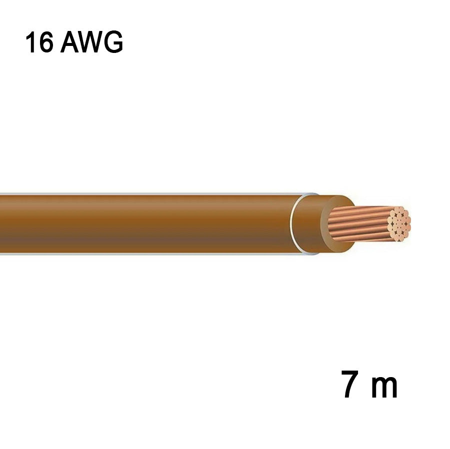 Fil en cuivre multibrin - 1C/16 AWG - Brun - 7 m