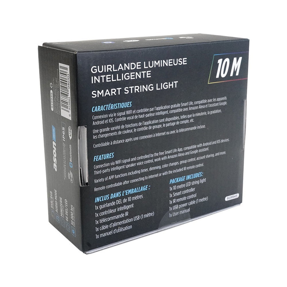 Guirlande de boules de lumière DEL intelligente - IP65 - RVB - 10 m