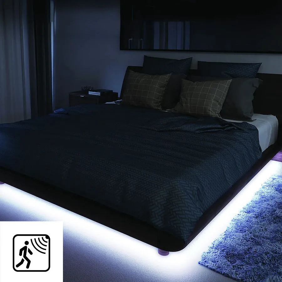 Flexible LED strip with motion sensor with IR remote control - RGBB - 2 m