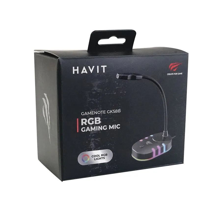 Microphone de table rétroéclairé RVB avec col de cygne pour jeux en ligne - USB