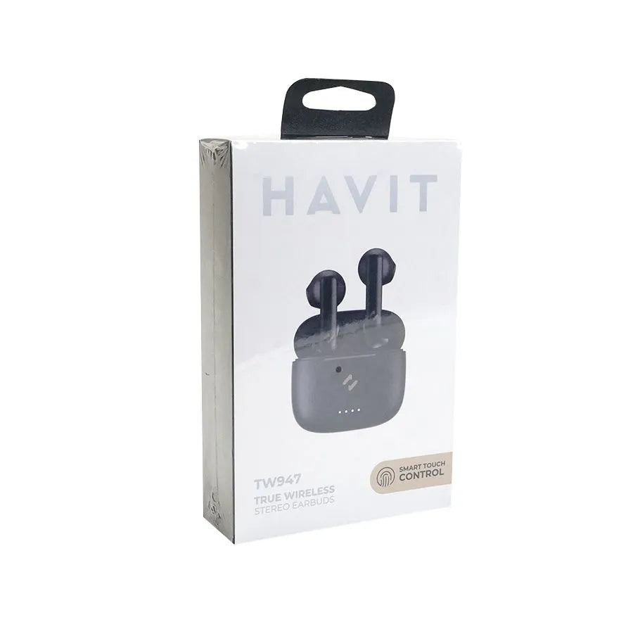 Écouteurs boutons Bluetooth V5.3 à réduction de bruit avec boîtier de charge sans fil - Noir