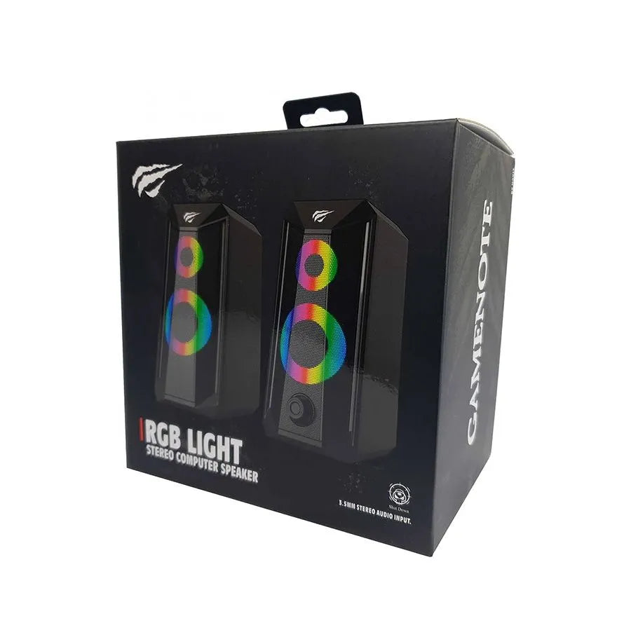 Haut-parleurs rétroéclairés RVB pour ordinateur - USB/3.5 mm - 10 W - Noir - Paire