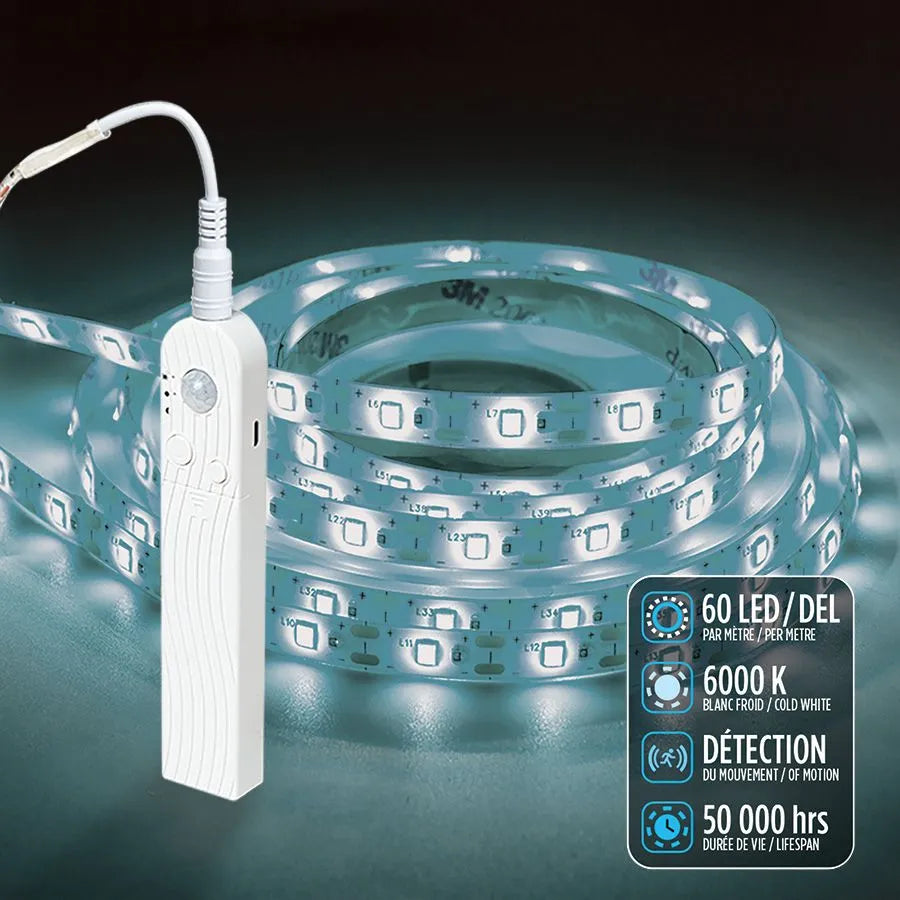 LED strip with motion sensor - 6000K - 3 m