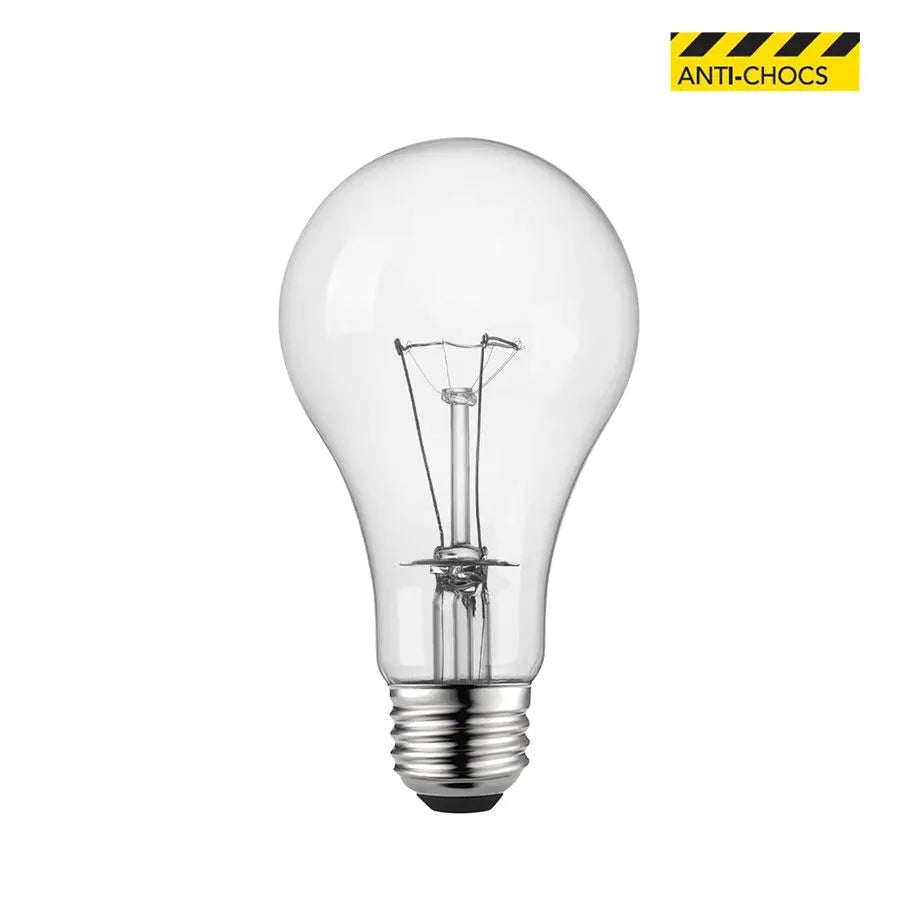 Ampoule incandescente anti-chocs A21 - 150 W - E26 - Claire