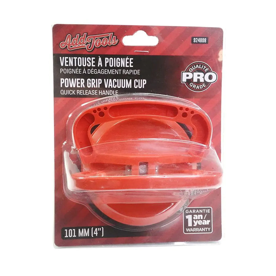 Ventouse de 4 po avec poignée à dégagement rapide - Rouge
