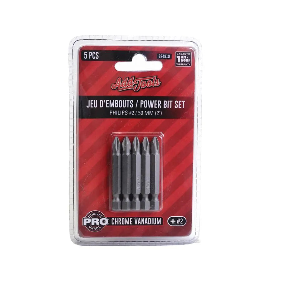Embout PH2 de 2 pouces pour tournevis - Paquet de 5