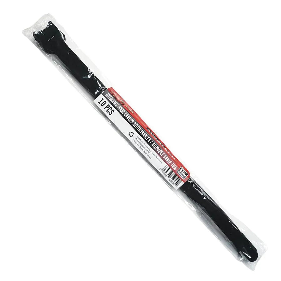 Attache-câble auto-agrippante 13 po (330 mm) - Noir - Paquet 10