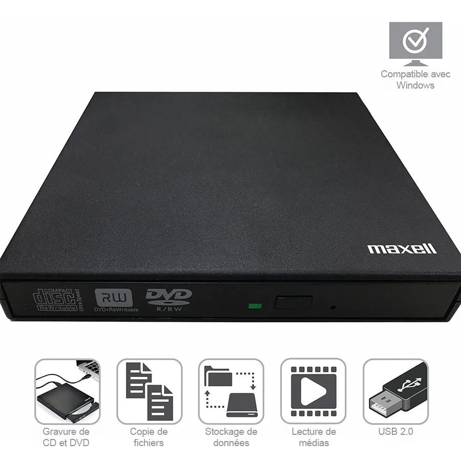 Graveur de CD /DVD Externe MAXELL - 8X/24X - USB 2.0