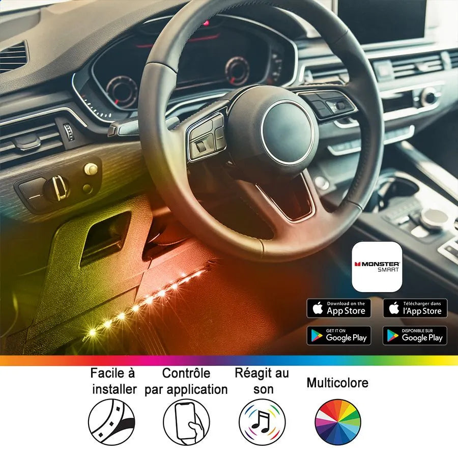 Smart LED Car Light Strip Set - RGB