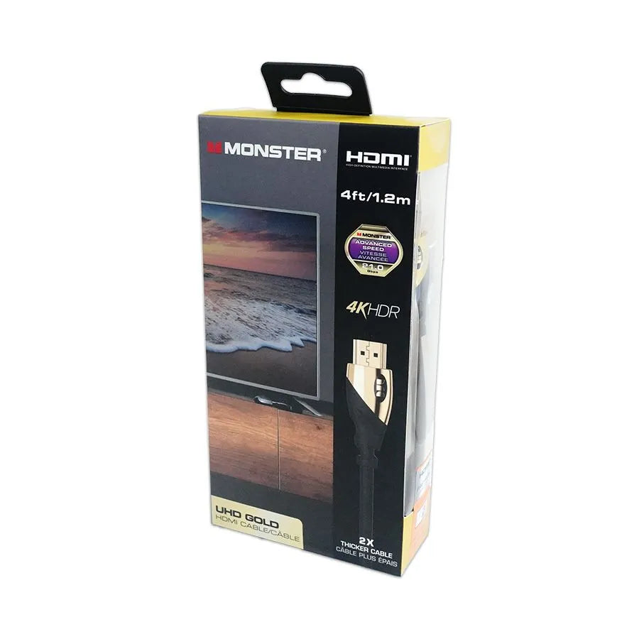 Câble HDMI 4K mâle à mâle MONSTER UHD Gold - 21.0 Gb/s - 1,2 m