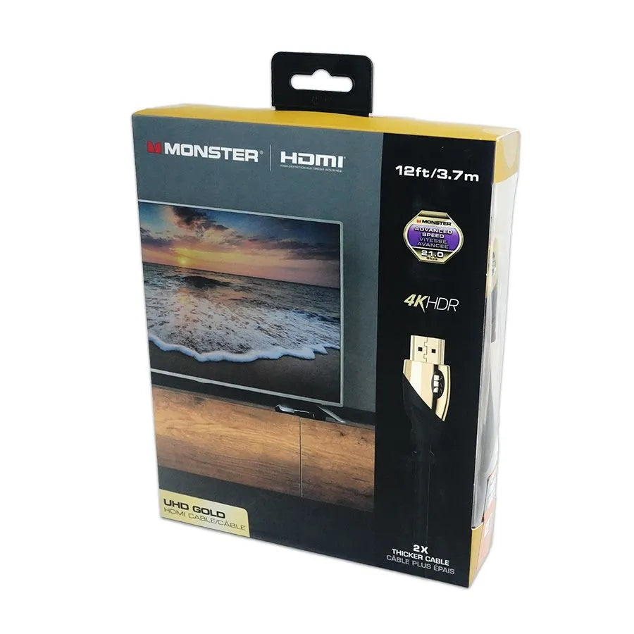 Câble HDMI 4K mâle à mâle MONSTER UHD Gold - 21.0 Gb/s - 3,7 m